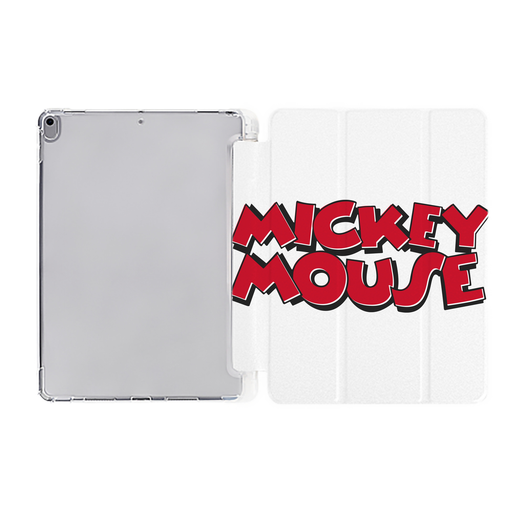 （画像用） ミッキーマウス Mickey Mouse IPad ケース ペン収納付き 三つ折りスタンド PUレザー×シリコン 対応機種9.5/10.5/10.9インチ